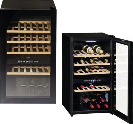 Wolkenstein WTS49DW, Weinkühler mit Kompressor, Freistehend, 49 Flasche(n), G, Innenbeleuchtung, Schwarz