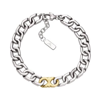 Armband EMPORIO ARMANI "Schmuck Geschenk Edelstahl", gold (edelstahlfarben, gelbgoldfarben), Armbänder, Damen, 22,3cm, Edelstahl, Armband