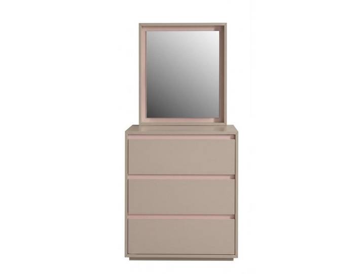 Xlmoebel Kommode Beigefarbene Kommode mit Spiegel Holz modern Jugendzimmer Schlafzimmer (1-tlg)