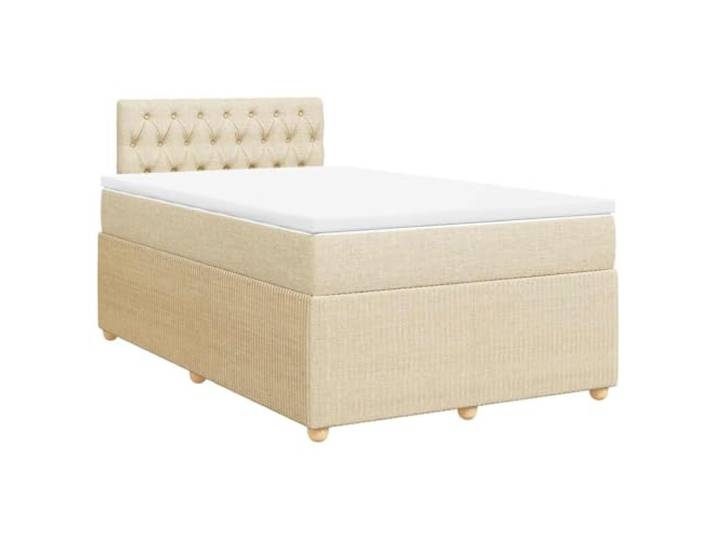 vidaXL Boxspringbett mit Matratze Creme 120x190 cm Stoff