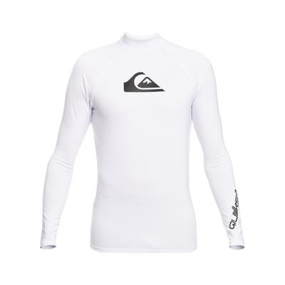 Rash Guard QUIKSILVER "All Time", Herren, Gr. L180-185cm77-86kg, weiß, Obermaterial: 86% Polyester, 14% Elasthan., Shirts Rashguard