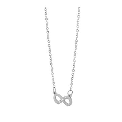 Kette ohne Anhänger ADELIA´S "Halskette – Unendlichkeitszeichen aus Edelstahl 43 cm", silber, Halsketten, Damen, 43cm, Edelstahl, Ein Geschenk, das Freude macht