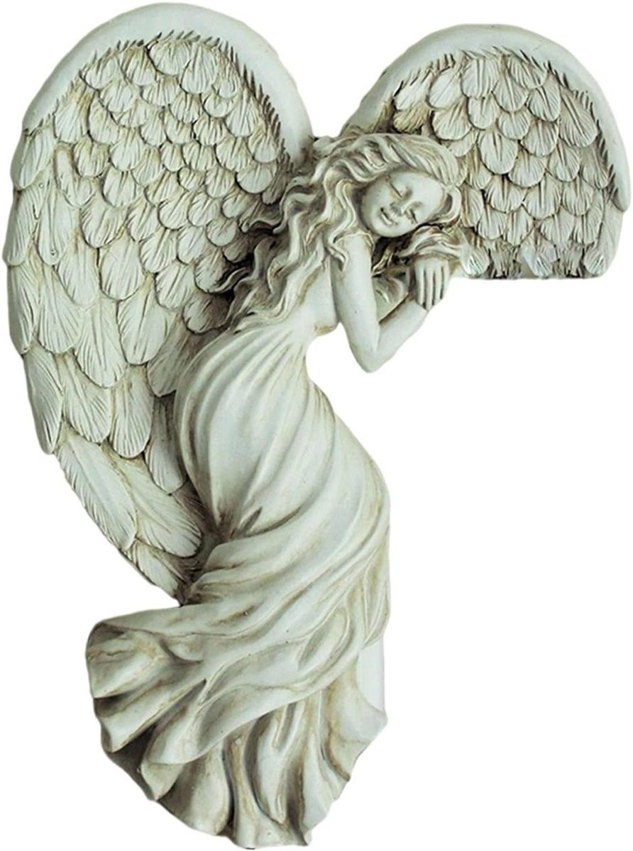 Engel Deurkozijn Decoratie Beschermengel Ornament met Antieke Look - 16 x 115 cm - Antiek
