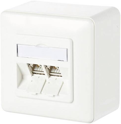 Metz Connect Netzwerkdose Aufputz CAT 6a 2 Port Reinweiß