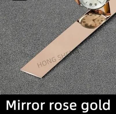 Uplifted Finds Mirror Finish Wall Edge Trim Strip Stainless Steel Decorative Line 1.5 Cm rose