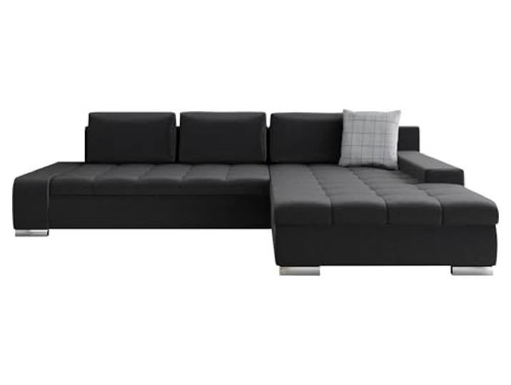 Mirjan24 Eckcouch Ecksofa Orkan, Elegante Sofa mit Schlaffunktion und Bettfunktion, Bettkasten Couch L-Sofa, Ottomane Universal (Kronos 22 + Senegal 818)