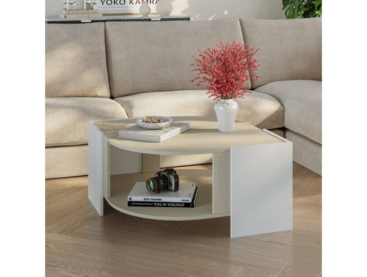 Table basse Klipsari 75 x 75 x 40 cm sable blanc