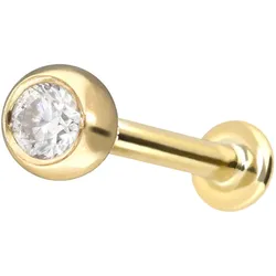 14 Karat Gold Labret mit Innengewinde MOISSANIT