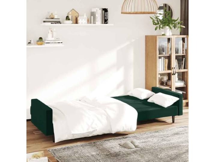 KTHLBRH Schlafsofa, 2-Sitzer, dunkelgrün, aus Samt Wandelbarer Holzrahmen, Schaumstoff, 110 kg pro Sitzplatz, für Wohnzimmer und Büro