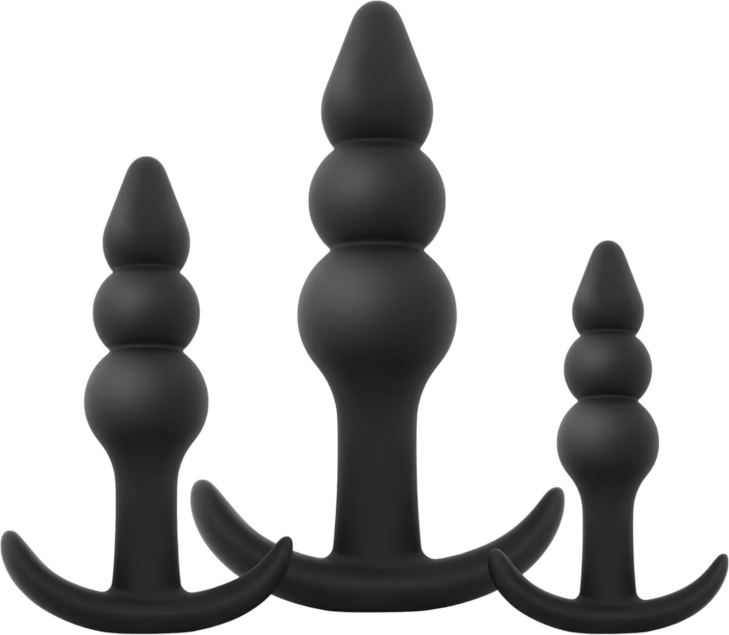 EasyToys - Beaded Anal Plug Set - 3 Pieces (Black)
