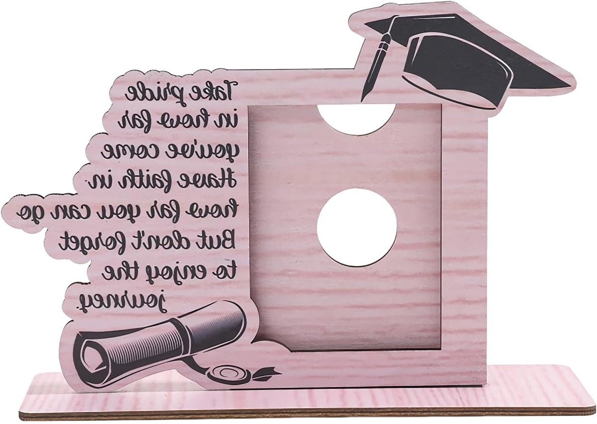 Houten Fotolijst Afstuderen Herinneringslijst Diploma Roze - 21 x 148 cm