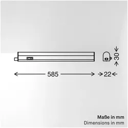 Briloner, Möbelleuchte, 2er Set LED Unterbauleuchte Küche 58,5 cm erweiterbar (800 lm)