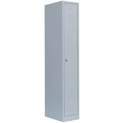 Lüllmann® Garderobenschrank, 1 Abteil, 1800 x 315 x 500 mm, lichtgrau