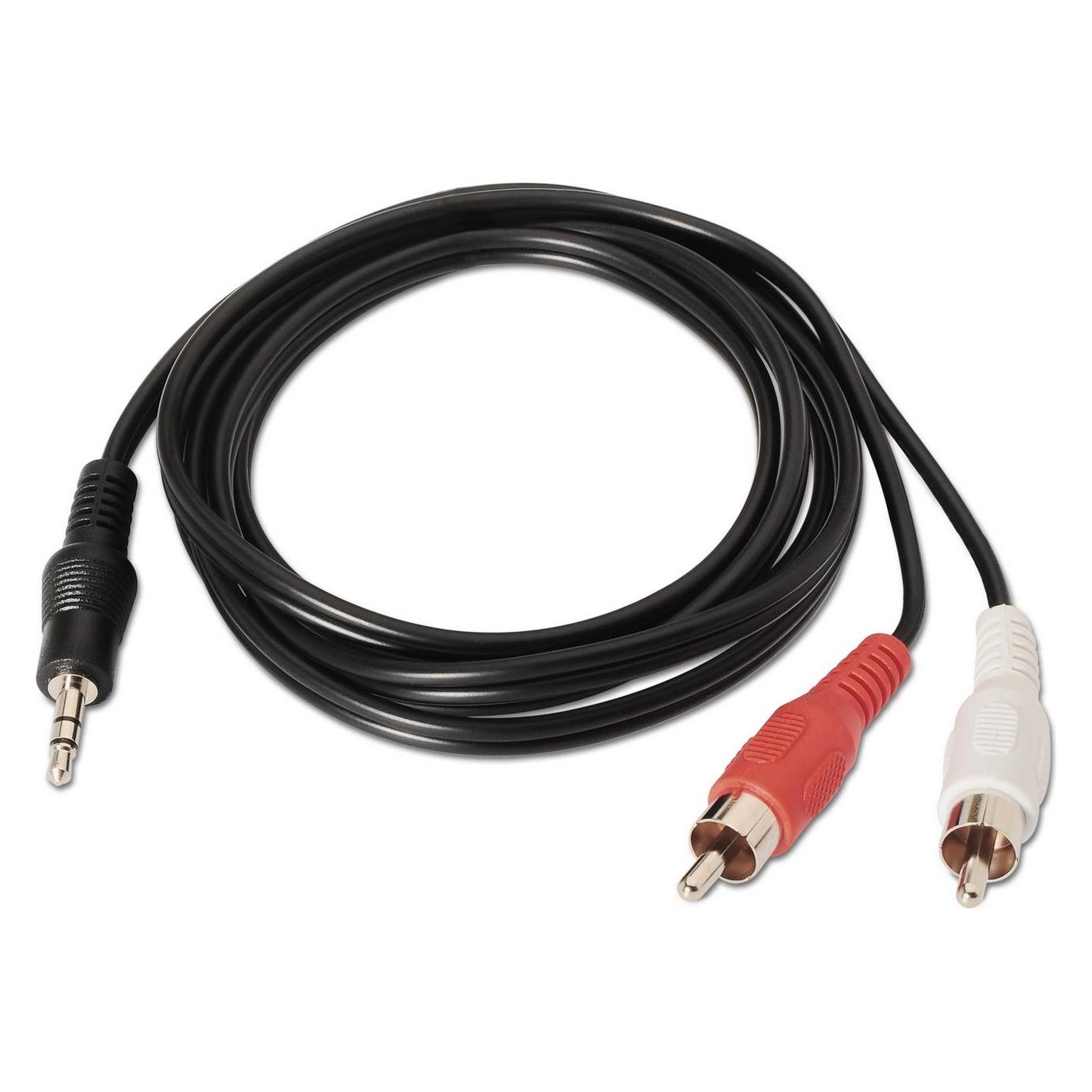 Aisens CABLE AUDIO ESTÃ?REO JACK 3.5 M-2XRCA M NEGRO 3.0M (3 m, Cinch Kabel) (A128-0148)