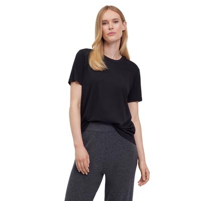 T-Shirt FALKE "Lyocell Balance", Damen, Gr. S, schwarz (3000), Shirts T-Shirt