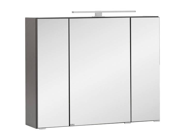Held Spiegelschrank, Graphitfarben, Metall, 6 Fächer, 80x64x20 cm, Made in Germany, Badezimmer, Badmöbelsets & -serien, Badmöbelserien