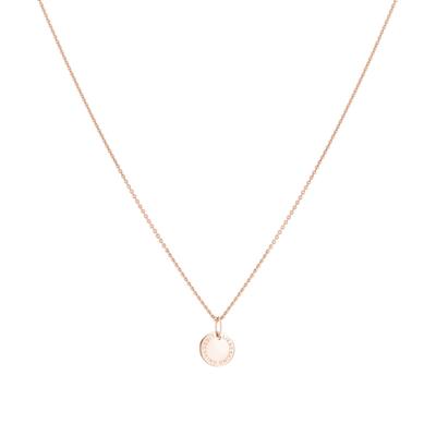 Kette mit Anhänger LIEBESKIND BERLIN "Schmuck Geschenk Gold 375 Halskette Gold Collection", rosa (roségoldfarben), Halsketten, Damen, Gelbgold 375, L: 50 B: 2mm, B:2mm