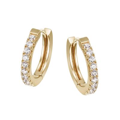 Paar Creolen FIRETTI "Schmuck Geschenk Silber 925 Ohrschmuck glitzernd", gold (gelbgoldfarben, kristallweiß, kristallweiß), Ohrringe, Damen, 16,5mm, Silber 925 (Sterlingsilber), mit Zirkonia (synth.)