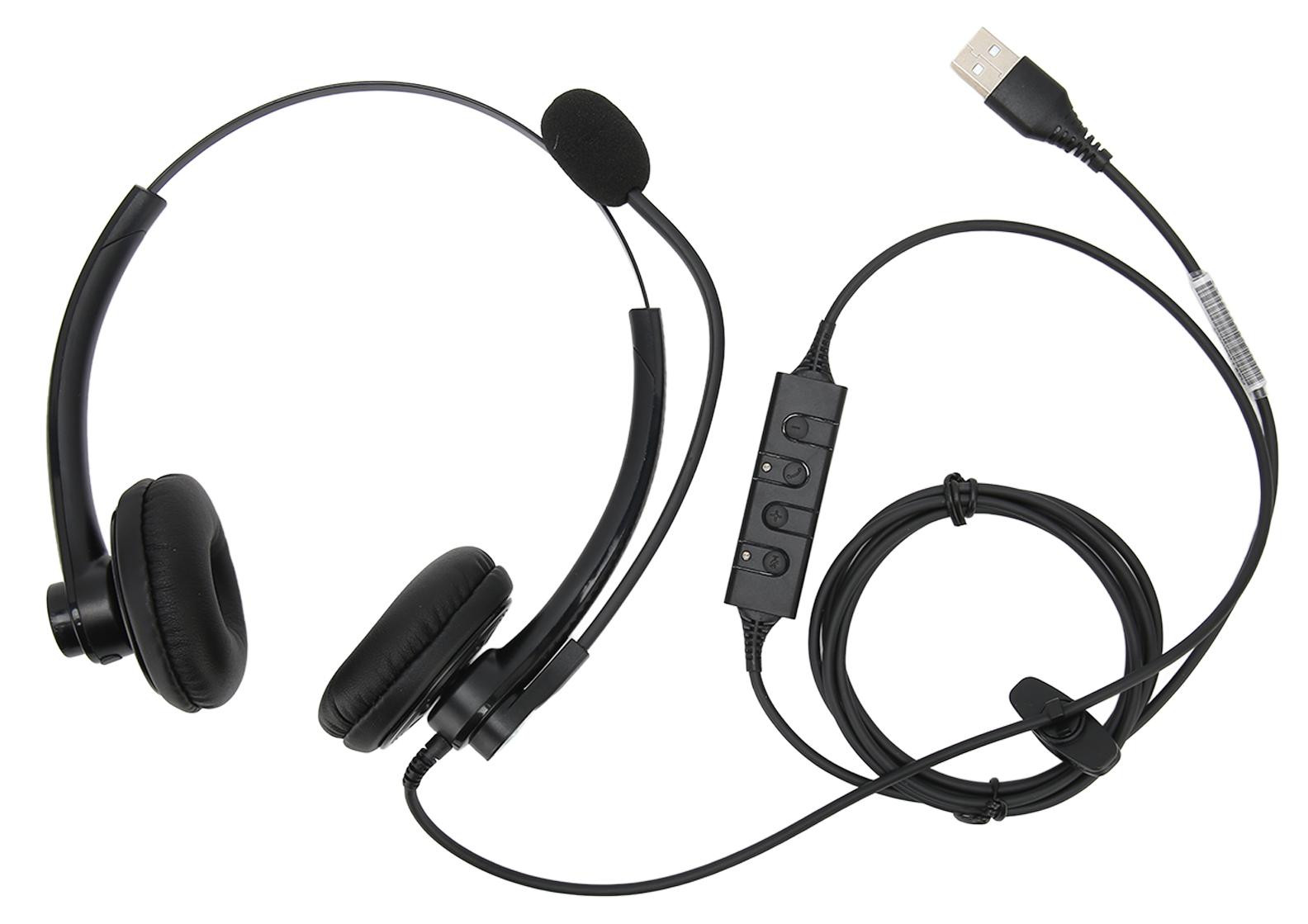 Gistuch Bedrade Binaurale Business-hoofdtelefoon met Ruisonderdrukking en Microfoon voor Callcenters