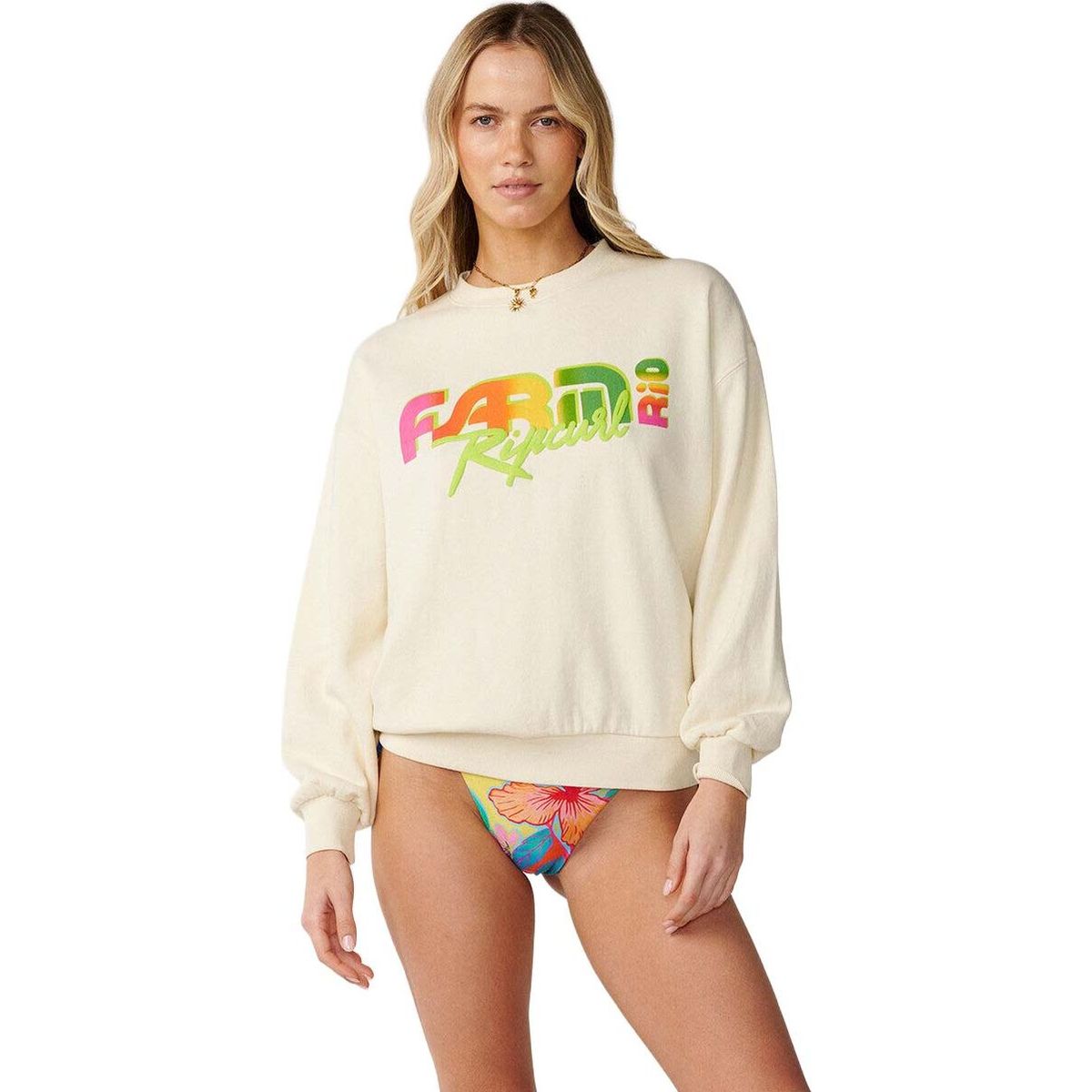 RipCurl Tropical Groove Oversize Crew vanilla (0174) M 0EQWFL-0174-M