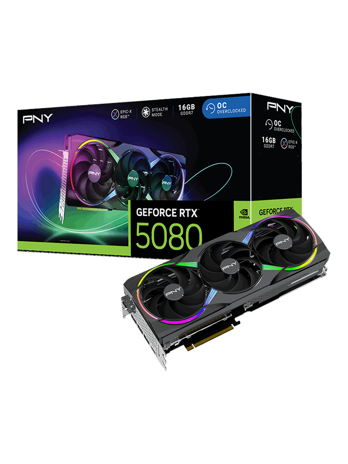 PNY GeForce RTX 5080 Epic-X OC - 16GB GDDR7 RAM - Grafikkarte