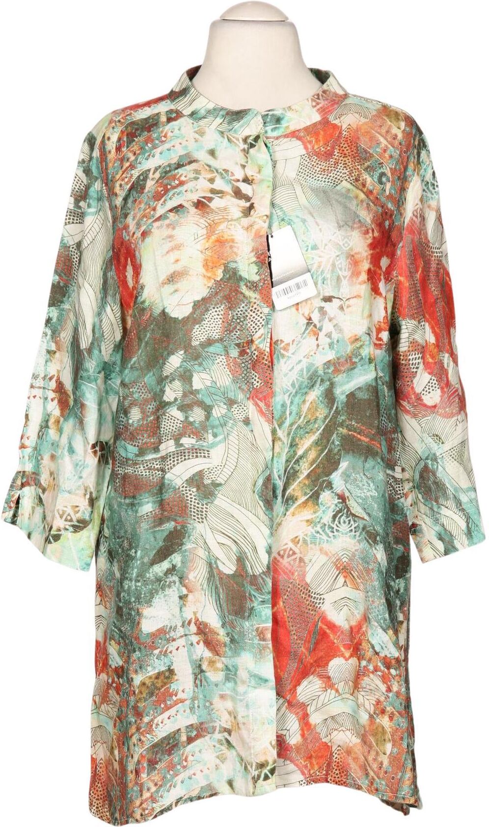 Kj brand Damen Bluse, Mehrfarbig, Gr. EU 44, Leinen - Second Hand