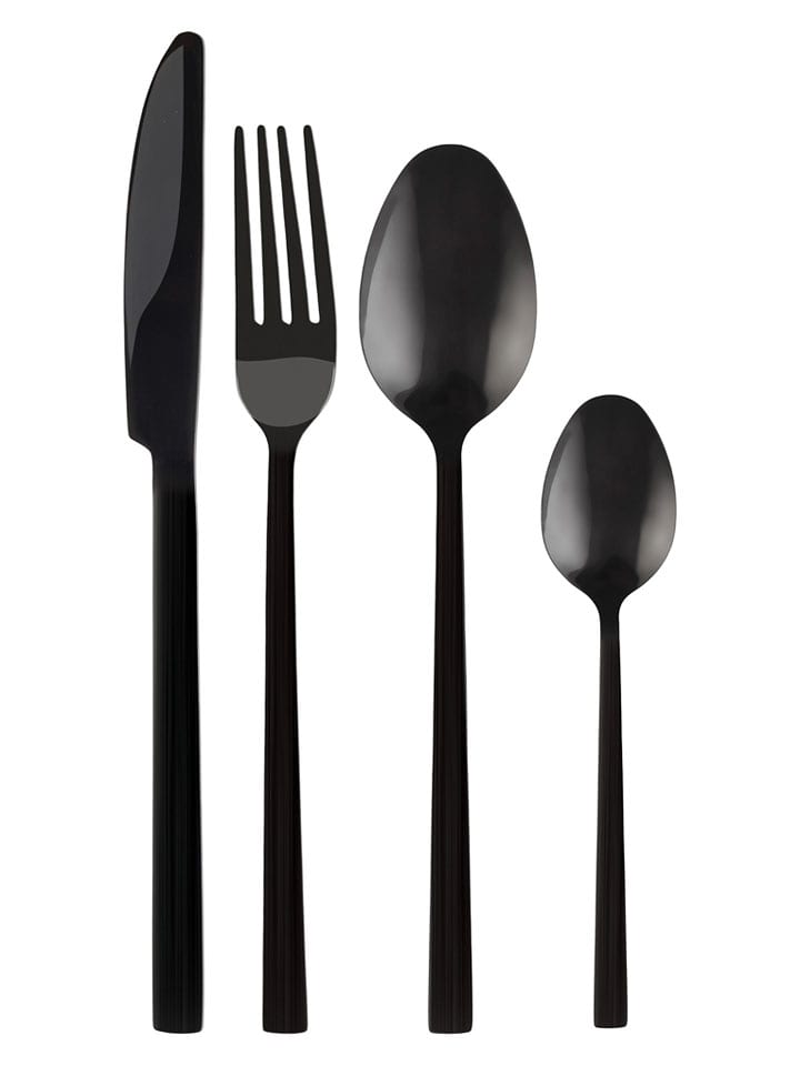 Vialli Design 24tlg. Besteck-Set in Schwarz - onesize