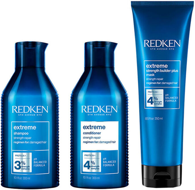 Redken Extreme Shampoo 300ml, Conditioner 300ml & Strength Builder Plu
