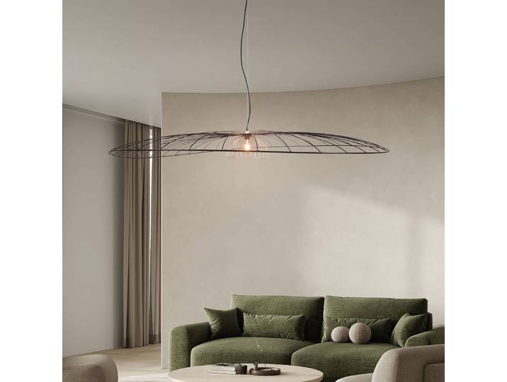 Reality Leuchten Hängelampe Lauris, dimmbar, schwarz, für Wohn- / Esszimmer, Metall, Modern, Pendelleuchte