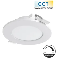 6W Dimmbare LED Panel Einbaupanel Einbauleuchte Slim Panel rund CCT 3000K 4200K 6400K 6 Watt