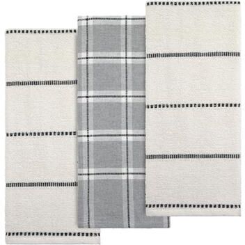 Izod Oxford 3-Piece Kitchen Towel Set - Kitchen Towel 3 Pack