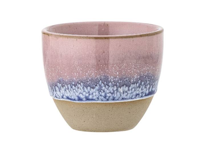 Tasse en grès rose, glaçure nuances violettes, à motifs, pièce un