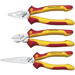 Wiha Zangen Set Professional electric Kombi-, Flachrundzange, Seitenschneider 3-tlg.