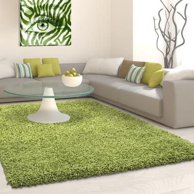 Hochflor-Teppich AYYILDIZ TEPPICHE "Life Shaggy 1500 , auch als Läufer und in Rund erhältlich", grün, B:160cm H:30mm L:230cm, Kunstfaser, Teppiche, Langflor, uni, große Farb- und Größenauswahl. Wohnzimmer, alle Räume