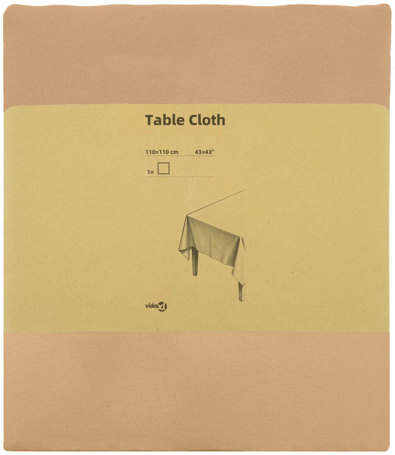 vidaXL Tissu de Table Beige 110 x 110 cm Polyester Carré