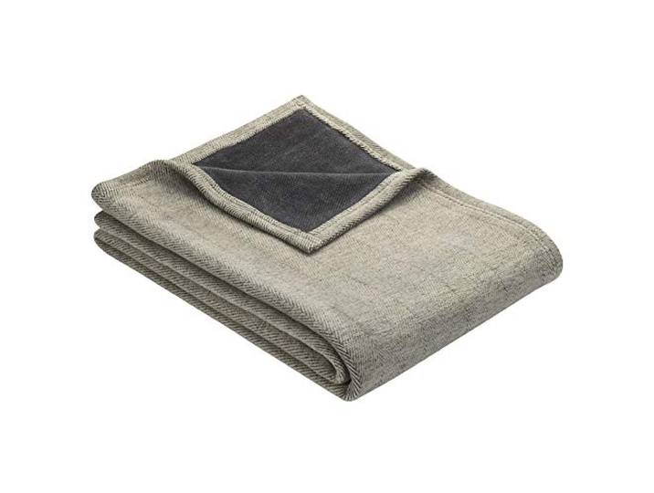 Ibena Aberdeen Kuscheldecke 150x200 cm - Decke Natur grau mit elegantem Fischgratmuster, dicht gewebte und wärmende Wolldecke