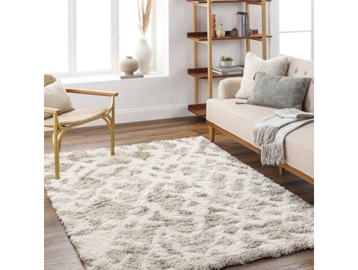 Livabliss Sarajevo Shaggy Teppich 160x220 cm – Beige, Weiß