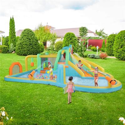 karlinc Inflatable Water Slide Bouncy Castle with Air Blower