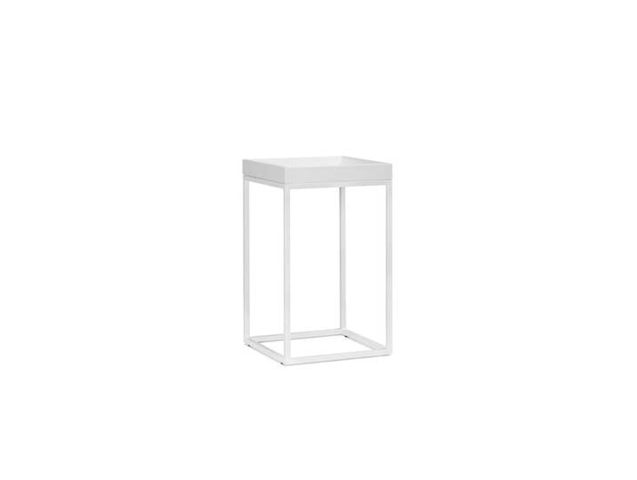 Jan Kurtz Möbel Beistelltisch Pino Gestell Stahlrohr weiß pulverbeschichtet, Designer Jan Kurtz, 33x55x33 cm