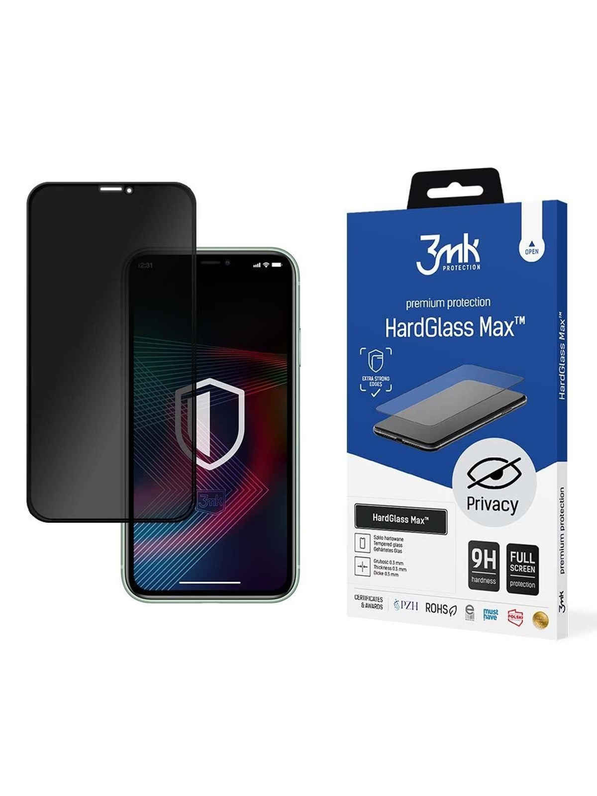3mk 9H HardGlass Max Privacy Privacy Glass for iPhone XS Max / 11 Pro Max