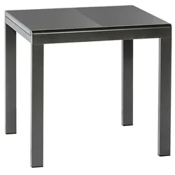 Merxx Semi-Balkonausziehtisch, 80 (120) x 70 cm, Aluminium/Glas, Graphit/Grau