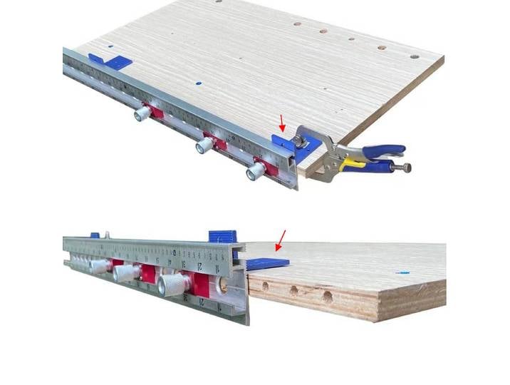Gabarit de chevilles réglable en aluminium, gabarit de trou de poche pour la connexion de meubles 3 en 1, localisateur de perceuse à bois, foret de poinçonnage