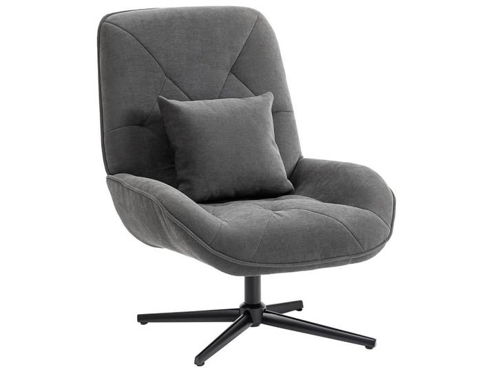 Homcom Sessel Chenille Schaumstoff Dunkelgrau, Füllung: Polyester,Schaumstoff, 72x96x92 cm, Esszimmer, Stühle, Armlehnstühle