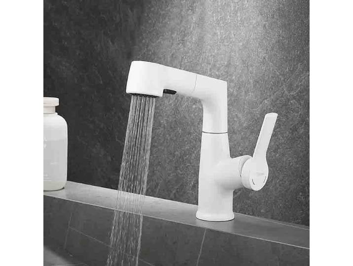 Robinet de lavabo gris anthracite à montage sur comptoir, mitigeur extractible pour évier, rotation à 360°, robinet de cuisine