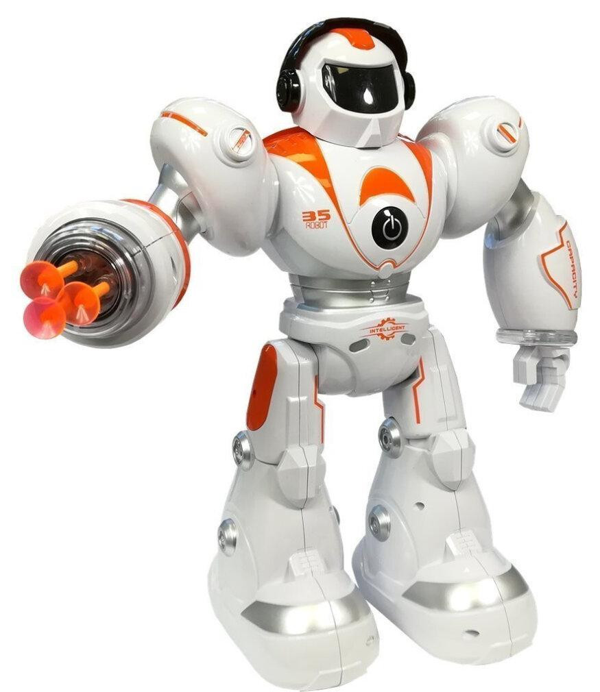 LEAN Toys 4261 Interactieve RC-robot met schietende projectielen, oranje