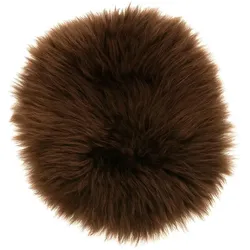 SITZAUFLAGE Lammfell Stuhlauflage Naturfell Rund 40/40 cm