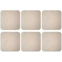 GLASUNTERSETZER 6er-Set Japandi - Beige - Modern Tischuntersetzer 10x10 cm