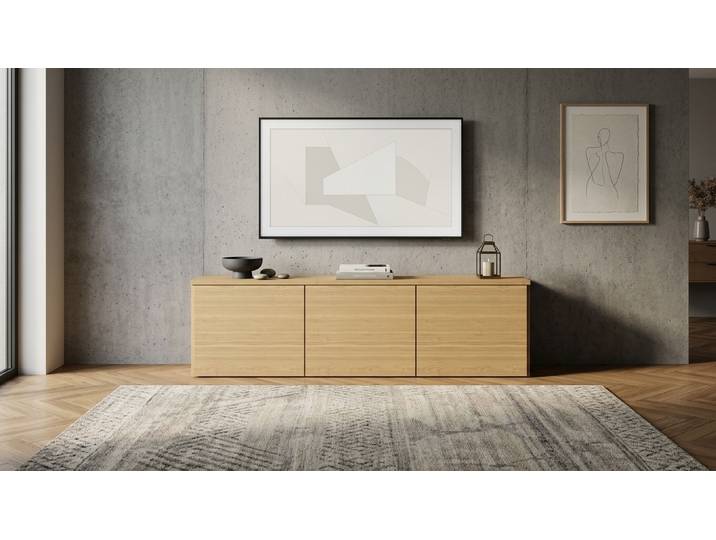Schlichtes TV Lowboard Esche Natur geölt