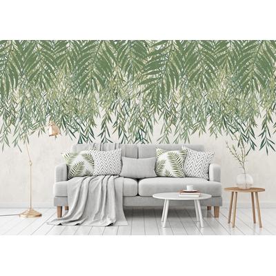 Vliestapete LIVING WALLS "LIMITED – Dark Jungle Fototapete", grün, B:2,65m H:0m L:2,8m, Vlies, Tapeten, Dunkle Palmblätter mit geheimnisvoller Tiefenwirkung