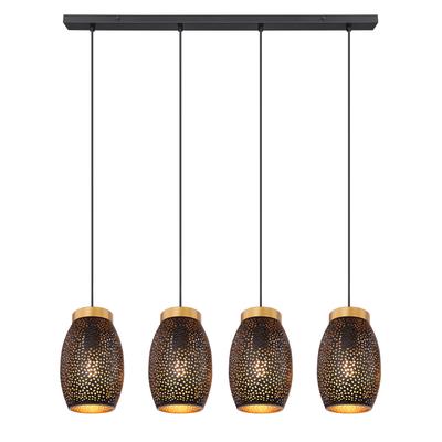 GLOBO LIGHTING Hängeleuchte "NARRI", schwarz (goldfarben), 1 Stk., Leuchten, Hängelampe/Pendelleuchte/Esszimmer/Wohnzimmer/Esstisch, Hängeleuchte